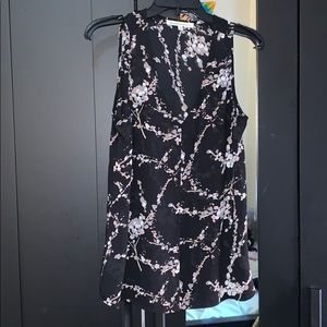 Daniel Rainn V-neck Black and Pink Blouse